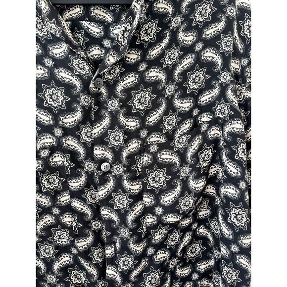 Mens AllSaints Mitte Long Sleeve Paisley Shirt Relaxed Fit Size Large - Picture 9 of 12